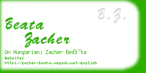 beata zacher business card